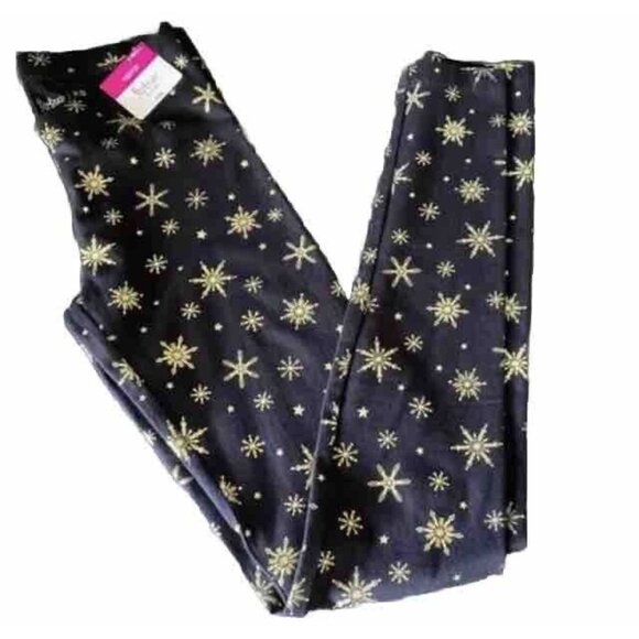 Flirtitude Active Leggings Women’s Size X-Small XS Snowflakes Gold Shiny NWT - Picture 1 of 6